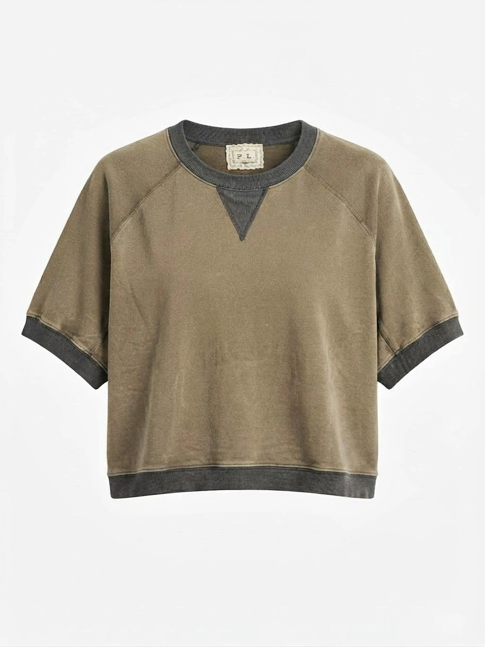 POL Brown Raglan Short Sleeve Sweatshirt